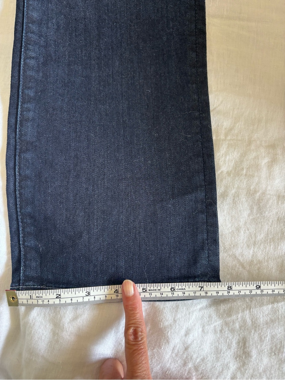 7 For All Mankind Women’s Dark Indigo Straight Jeans - Picture 12 of 13